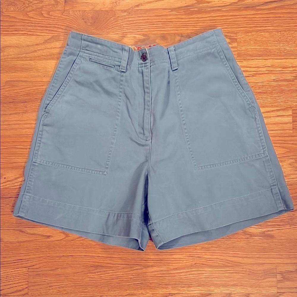 Ralph Lauren Slate Blue High-Waist Bermuda Shorts